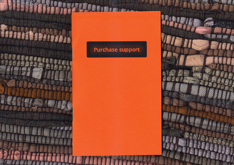 orange cover with screenshot of website button labelled PURCHASE SUPPORT
