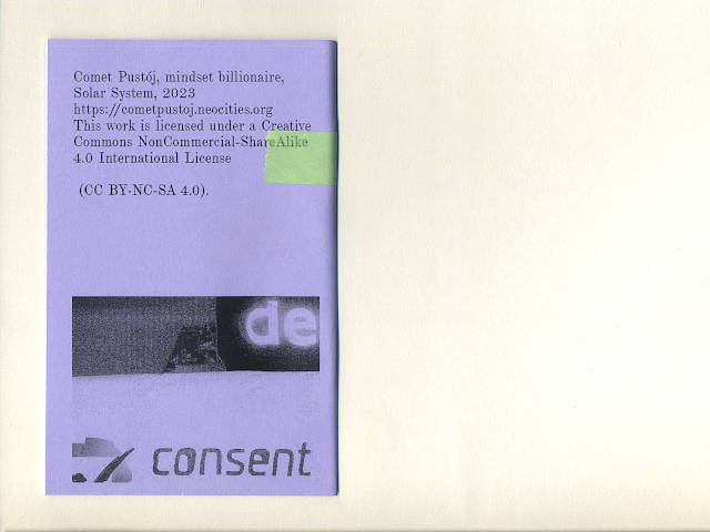 imprint and a photo of two  separate brand signs reading “de consent”
