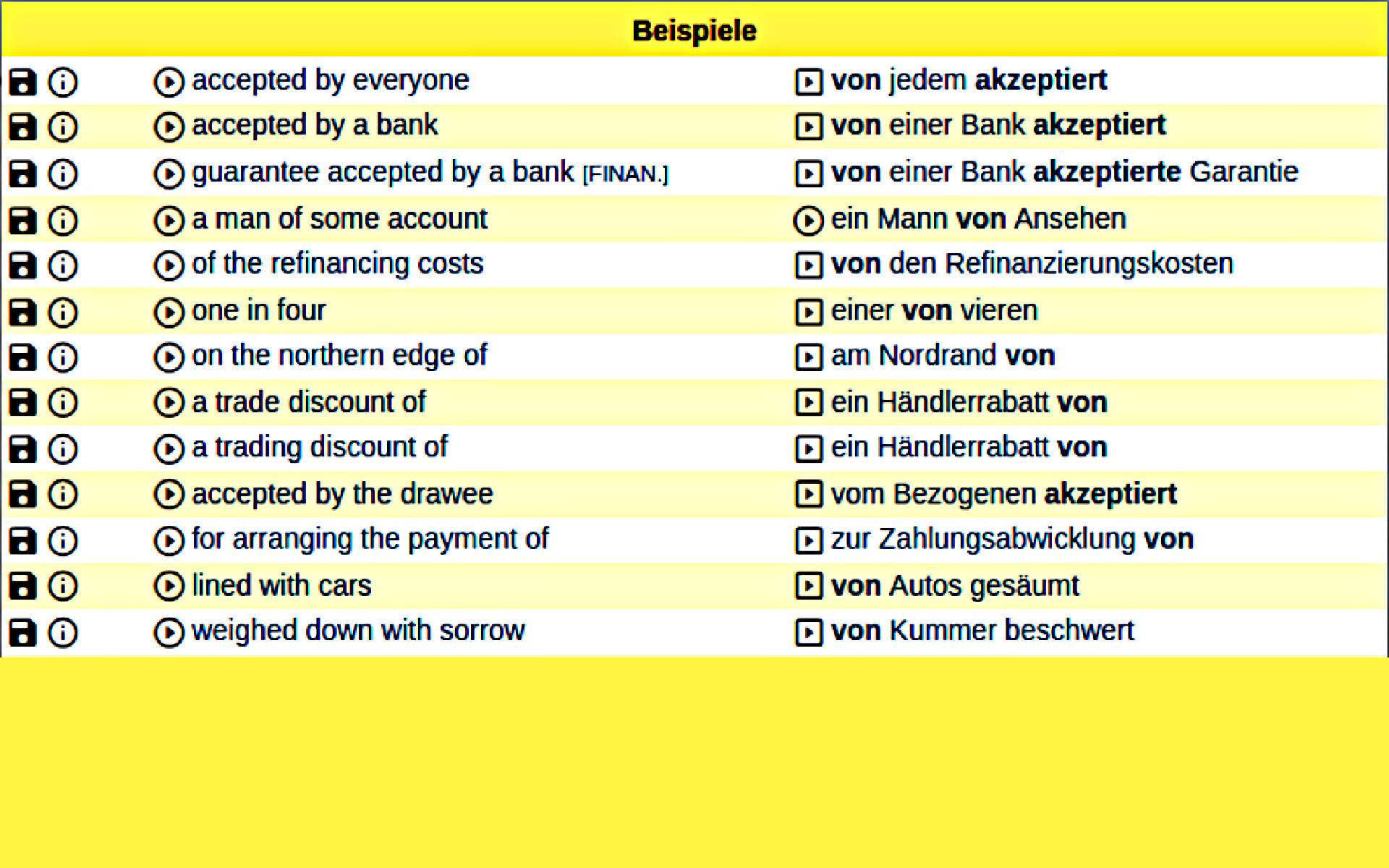 examples from an english-german dictionary, acceptance seems to be an economic thing