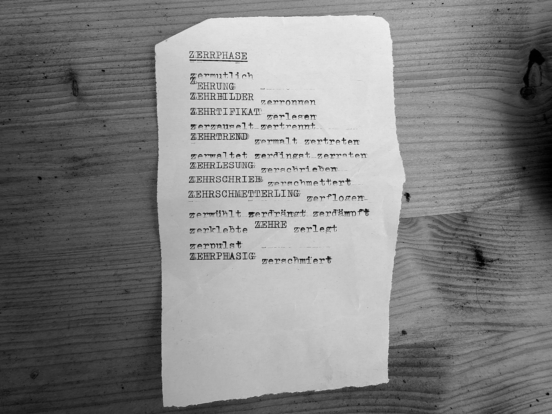 typewriter manuscript
